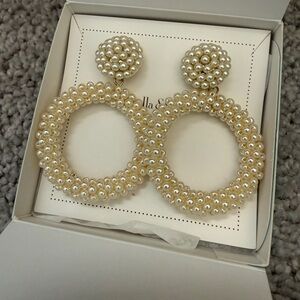 Stella & Dot Oh Yeah Cream Pearl Statement Earrings